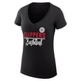 thumbnail image 2 of Women's G-III 4Her by Carl Banks  Black LA Clippers Super-Slim Fit Lightweight Team Sport V-Neck T-Shirt, 2 of 3
