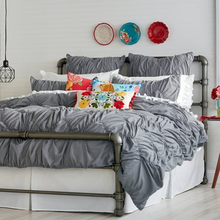 The Pioneer Woman Ruched Chevron Comforter Grey Brickseek