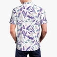 thumbnail image 4 of Balery Lavender Flowers Printed Men’s Short Sleeve Polo Shirt, Midweight Men's Shirt,Golf Polo shirts -Medium, 4 of 9