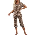 thumbnail image 2 of MINTREUS Women's Pajama Sets Short Sleeve Shirt and Capri Soft Pajama Sets with Pockets M-4XL, 2 of 6