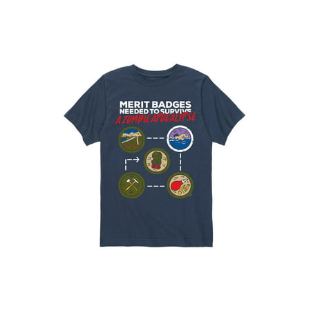 Boy Scouts of America Zombie Apocalypse Merit Badges - Youth Short Sleeve Tee