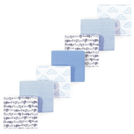 Luvable Friends Hudson Baby Flannel Receiving Blankets 7pk, Blue Airplanes