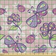 thumbnail image 2 of Ambesonne Floral Fabric by the Yard Microfiber, Butterfly Cartoon Style, 3 Yards, Pale Pink Lavender, 2 of 2