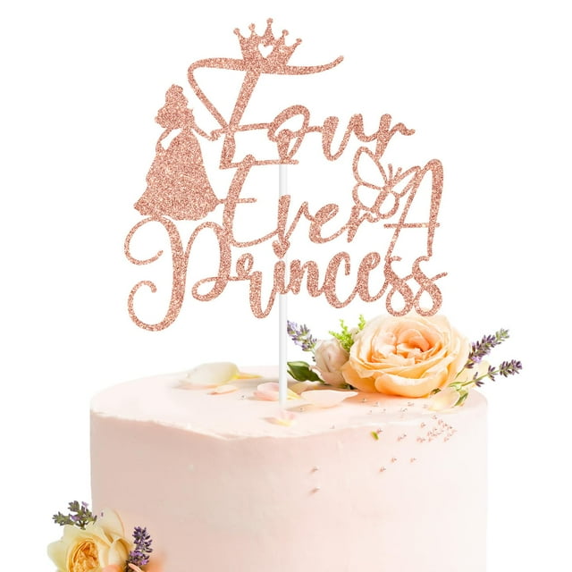 Adorno para tartas Goilpanitdia Four Ever a Princess Birthday 4th