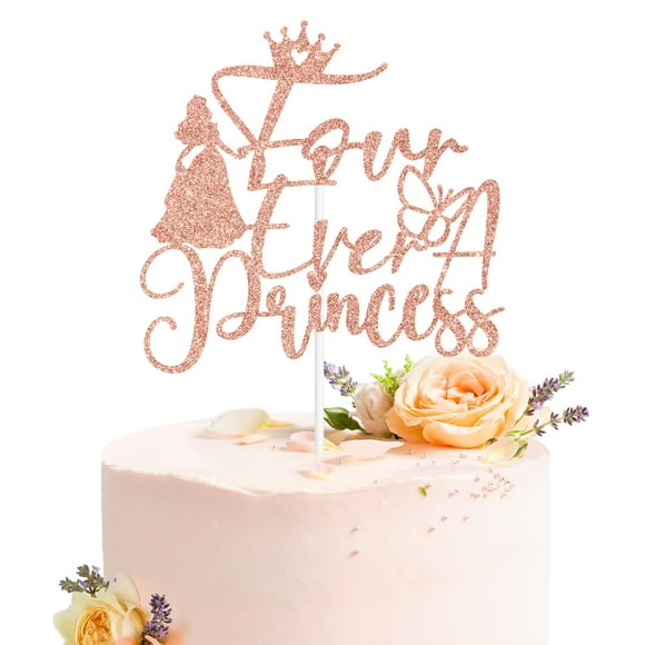 Adorno para tartas Goilpanitdia Four Ever a Princess Birthday 4th