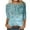 Blue, variant on LYXSSBYX 3/4 Length Sleeve Womens Tops Women's Fashion Casual Crewneck 3/4 Sleeve T-Shirts Floral Print Basic Tops Tees Blouses