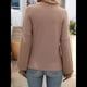 thumbnail image 5 of Camiseta Holgada Informal de Cuello Redondo y Larga Acanalada para Mujer, Ideal para y Otoño Caqui XL, 5 of 9