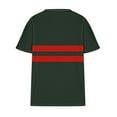 thumbnail image 4 of Plus Size Womens Summer Tops with Sleeves Loose Fitting Casual Striped T Shirts V Neck Graphic Tees Pullover Red, 4XL, 4 of 6