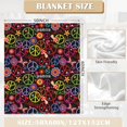 thumbnail image 2 of Blanket Hippie Peace Mushroom Butterfly Flower Blankets Warm Lightweight Throw Blanket All-Season for Couch Bed Man Women Girl 50"x60", 2 of 7