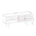 thumbnail image 3 of 62.99" Mid Century - Modern TV Stand with 3 Shelves and 2 Doors, White and Brown, 3 of 10