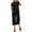 Black, variant on Horkkom Linen Sets for Women 2 Piece Summer Travel Vacation Outfits Two Piece Sets Crew Neck Short Sleeve Shirts Elastic Waist Capris Pants 2 Piece Sets Black S