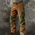 thumbnail image 3 of CONZONE Men's Baggy Corduroy Pants Wide Leg Cargo Pants for Men Trendy Buttons Patchwork Color Soft Casual Joggers With Pocket, 3 of 3