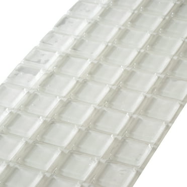 ROK Hardware 25 Pack Large Clear Square Self-Adhesive Rubber Bumpers 1" x 0.18"