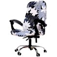thumbnail image 1 of Printed Office Chair Covers, Stretch Computer Chair Cover Universal Boss Chair Covers Modern Simplism Style High Back Chair Slipcover - Leaves and Flowers, Medium, 1 of 7