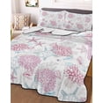 thumbnail image 3 of Quilts Twin Size Bedding Set, Pink Blue Coastal Lightweight Quilted Comforter, Summer Beach Coral Sea Turtle Starfish Soft Reversible Bedspread Coverlet with Pillow Covers for All Season, 68" x 86", 3 of 7