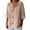 Khaki, variant on Ladies Tops and Blouses Short Sleeve Shirts V Neck Linen Cotton Fashion Beach Vacation Clothes Business Casual Outfit, L
