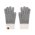 thumbnail image 3 of Ticikt Women’s Knit Gloves, Fleece‑Lined Color Block Touch‑Screen Warm Gloves for Outdoor Cold Weather,Grey, 3 of 3