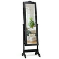 thumbnail image 3 of Patiojoy Lockable Mirrored Cabinet Jewelry Organizer Dressing Mirror Black, 3 of 10