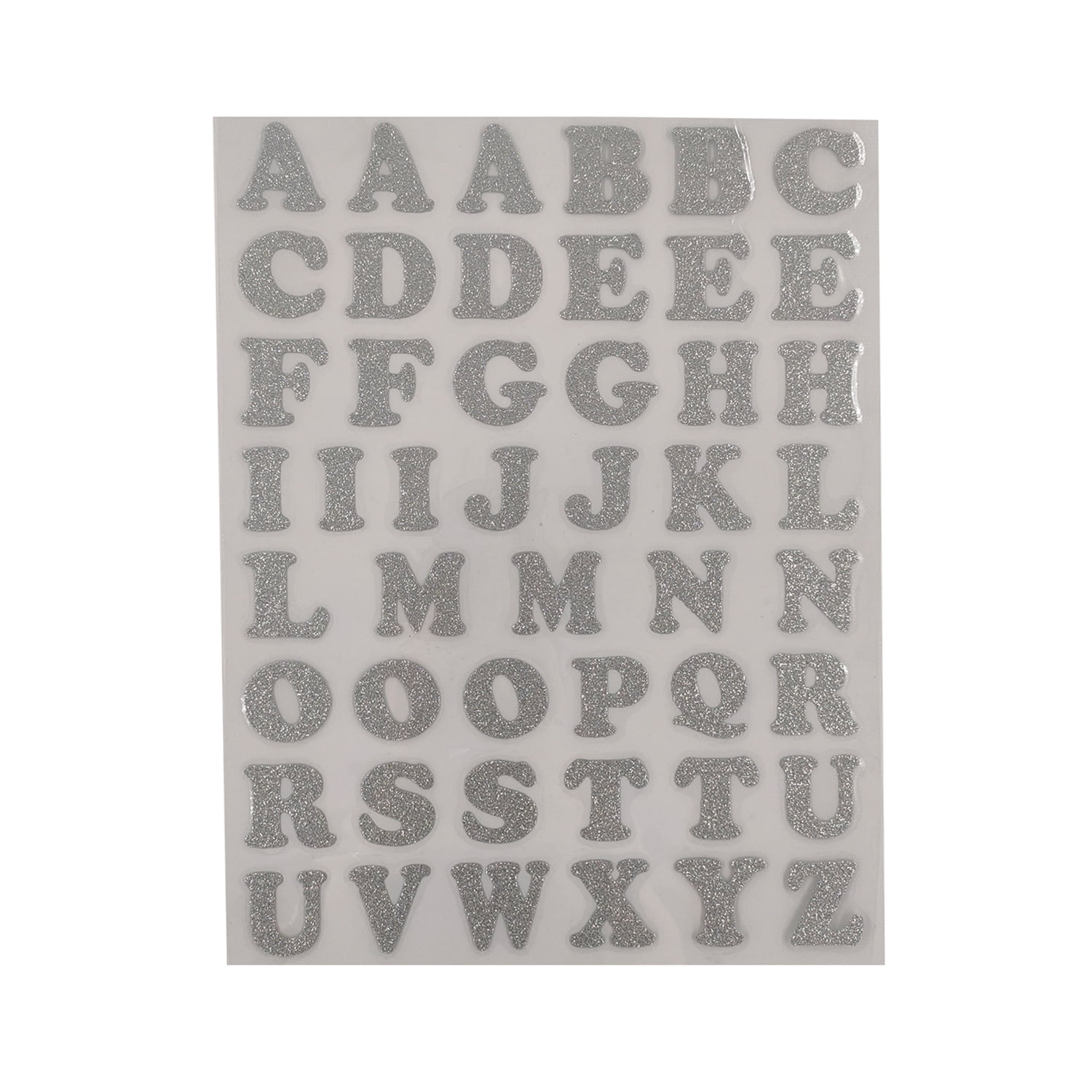 Imagin8 1" Iron-On Silver Glitter Letters, 12 Packs: 48 ct. (576 total)