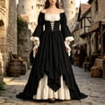 thumbnail image 6 of Smsaxvxz Halloween Costumes for Women Fashion Renaissance Dresses Women Off Shoulder Bell Sleeve Peasant Pirate Dress Black XL, 6 of 6