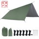 thumbnail image 1 of Lona, lona para hamaca, lona impermeable de 3m x 3m con ojales + 6 piquetas + 6 cuerdas, protección contra la lluvia, protección solar Base para tienda de hamaca para acampar al aire libre JFHHH pequeña, 1 of 5