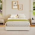 thumbnail image 2 of Corduroy Queen Platform Bed – Low Profile Minimalist Cloud Bed Frame, Solid Wood Round Legs, No Headboard, No Box Spring Needed, Quiet & Easy Assembly, 2 of 8