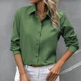 thumbnail image 2 of Kaemgyyd Women's Button down Shirts Classic Linen Work Office Blouse Casual Loose Business Long Sleeve Tunic Tops, 2 of 5