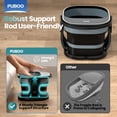 thumbnail image 2 of Puboo Masajeador de baño plegable para pies con bañera de calor para pies, pedicura, spa para pies, varillas de soporte, luz roja, 16 bolas de masaje motorizadas, control remoto inalámbrico, caja de r, 2 of 5