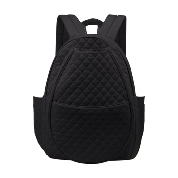 Bolsa de tenis multiusos para pickleball/bádminton, para mujer y hombre, con bolsillos laterales. Negro