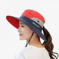 thumbnail image 1 of Bucket Hat Quick Drying Packable Wide Brim Breathable Foldable Sunshade Sun Ponytail Cap With Chin Strap, 1 of 6