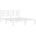 thumbnail image 3 of vidaXL Metal Bed Frame without Mattress with Headboard White 59.1"x78.7", 3 of 7