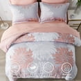 thumbnail image 3 of Flymme Twin Comforter Set 5 Pieces Floral Bedding Sets Twin Bed in a Bag Pink Flowers Comforter Sets with Sheets for Girls Women Bedroom Decor, 3 of 8