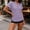Purple, variant on ClodeEU Women's V Neck Henley Short Sleeve Casual Tunic Top,Casual Solid Color Loose Fit Blouse Black,Women's Plus L