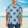 thumbnail image 2 of Kll Men'S Hawaiian Shirt Short Sleeve Button Down Beach Shirts-French Bulldog Face, 2 of 7