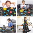 thumbnail image 3 of Kainsy Space Blanket Soft Flannel Lightweight Space Solar System Planet Throw Blanket Birthday Gifts for Boys Girls Kids Baby Space Plush Blanket for Couch Bed School Blanket Travel Blanket(50"x60"), 3 of 8