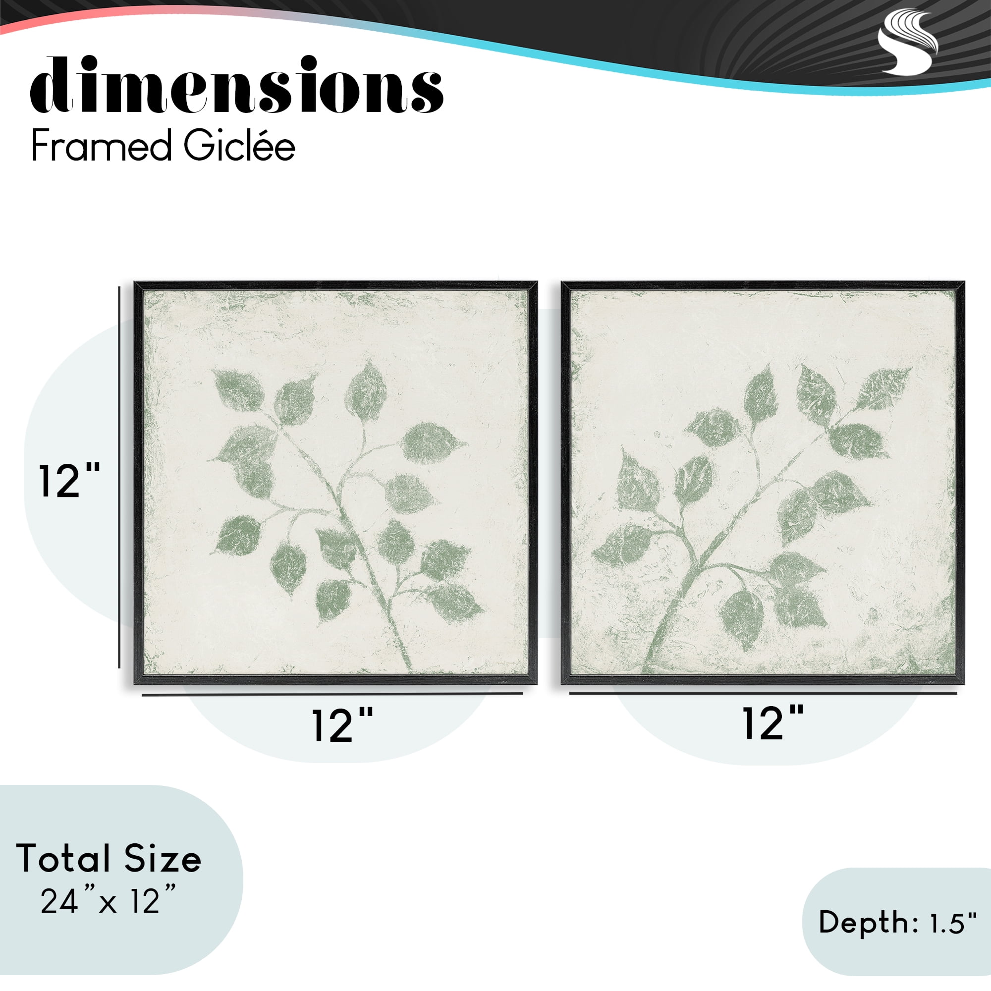 Stupell Industries November Leaves Soft Plants 2 Piece Black Framed Giclee Art Set, design by Michael Marcon