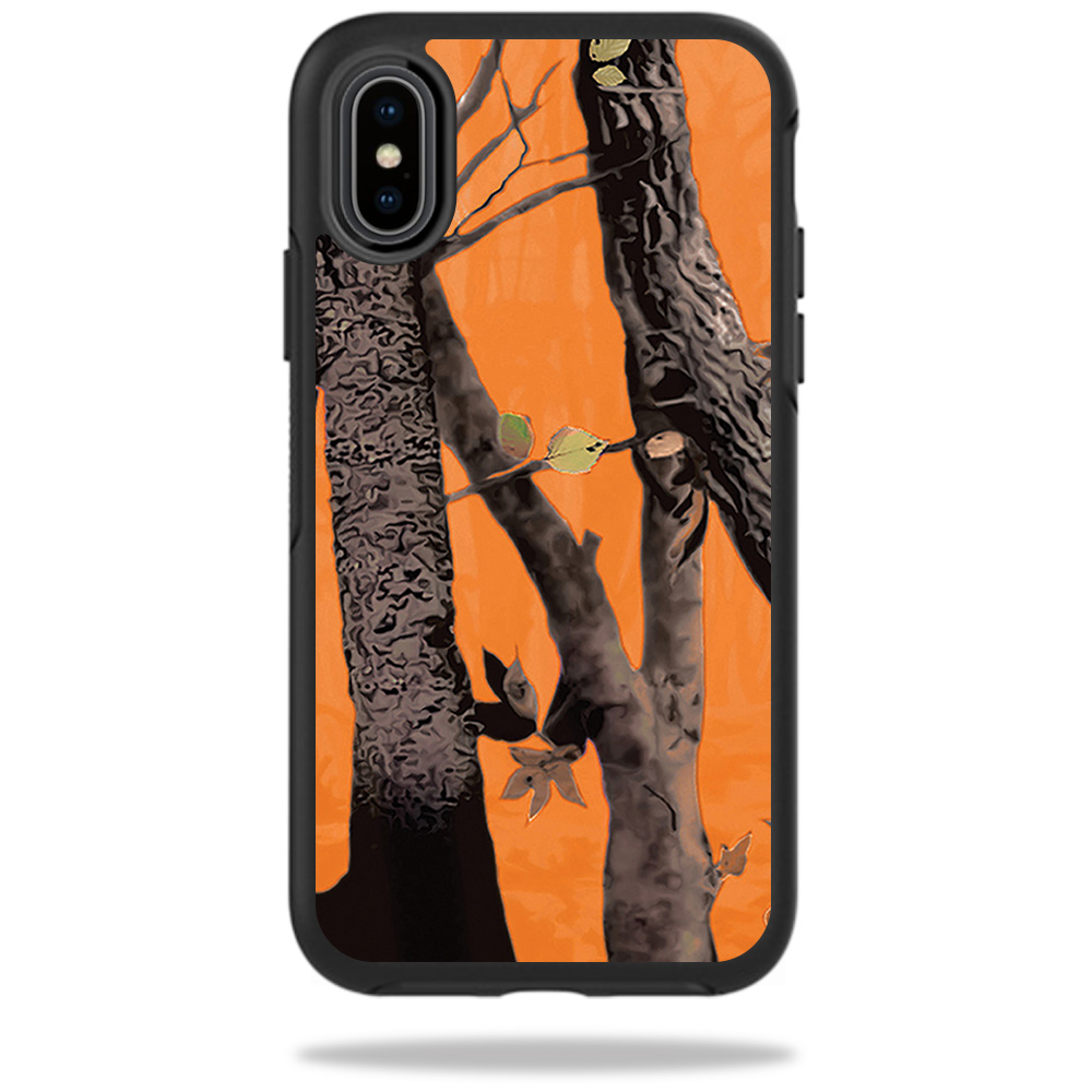 Skin for OtterBox Symmetry iPhone X Orange Camo MightySkins