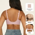thumbnail image 5 of Qylux Women's Wireless No Underwire Bras Seamless Full Coverage Push Up Bralette, Comfortable Everyday Bra,Pink,2XL, 5 of 8