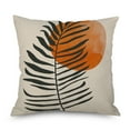 thumbnail image 3 of Taie d'Oreiller en Lin Simple Créative Coussin Abstrait Feuille Housse de Coussin Carrée 16, 3 of 3