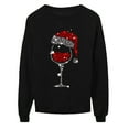 thumbnail image 6 of Women Christmas Outfit Women's Casual Long Sleeve Print Sweater Top with Crew Neck for Everyday Comfort and Style Black XL, 6 of 6