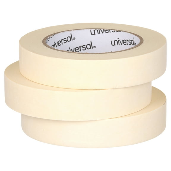 Universal General Purpose Masking Tape, 24mm x 54.8m, 3" Core, 3/Pack