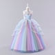 thumbnail image 4 of Vestido de princesa de hilo abullonado con malla de unicornio y arcoíris para niñas de estilo europeo y americano, 4 of 6