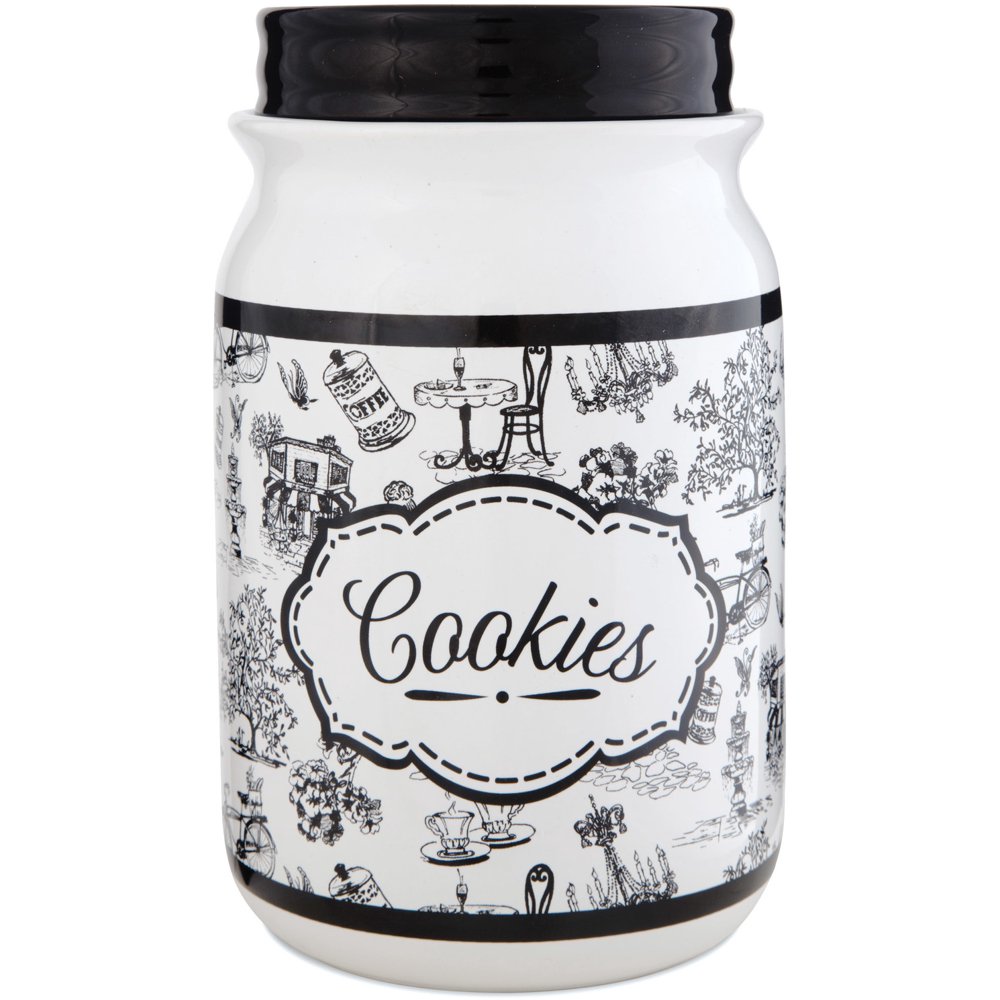 Pavilion Black and White 9" Cookie Jar