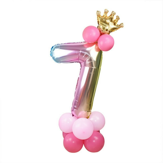 Billuyoard 32 pulgadas 1 2 3 4 5 6 7 8 9 de dígitos de oro rosa globos de papel de aluminio boda cumpleaños Baby Shower fiesta decoración Kits de decoración para fiestas Oro rosa Numero 7 Billuyoard HA002851-08