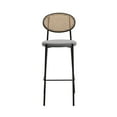 thumbnail image 3 of LeisureMod Euston Modern Wicker Bar Stool With Black Steel Frame, Set of 2, 3 of 12