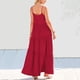 thumbnail image 3 of Vestido largo con tirantes finos para mujer - Pareo estampado para la playa - Vestido camisero holgado de poliéster - Ropa informal de verano, 3 of 5