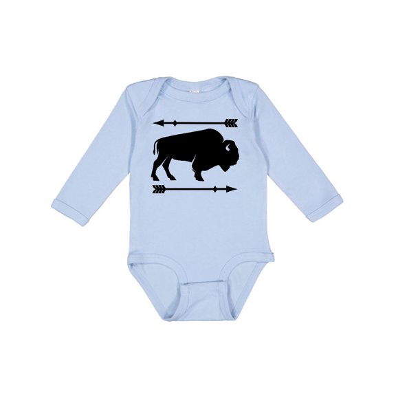 Inktastic Buffalo Cute Animal Western Boys or Girls Long Sleeve Baby Bodysuit
