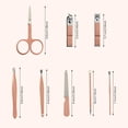 thumbnail image 4 of Juego de manicura, kit de pedicura profesional de acero inoxidable 8 en 1, kit de cuidado de tijeras para uñas con estuche de viaje de cuero rosa rosa, 4 of 5