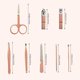 thumbnail image 4 of Juego de manicura, kit de pedicura profesional de acero inoxidable 8 en 1, kit de cuidado de tijeras para uñas con estuche de viaje de cuero rosa rosa, 4 of 5