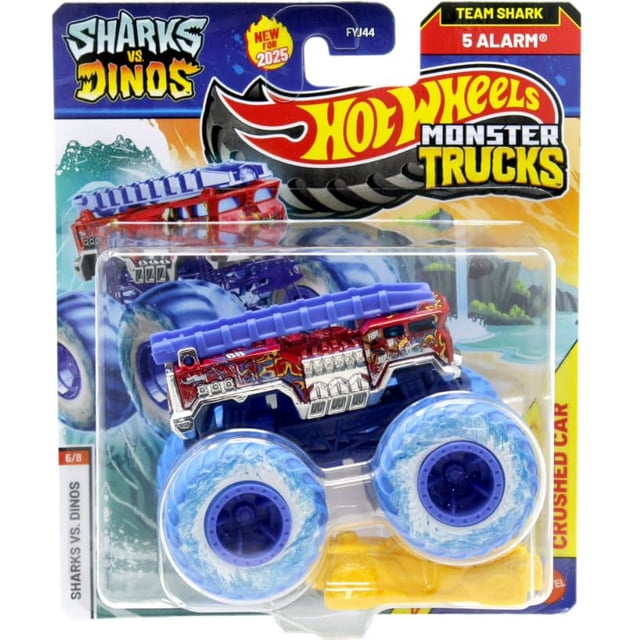 Vehículo de juguete Hot Wheels Monster Trucks Sharks Vs. Alarma Dinos 5